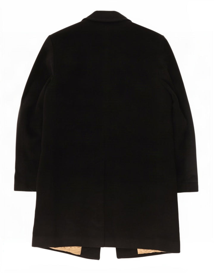 Marks & Spencer Mens Overcoat UK 38 Medium Black Polyester