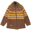 Sternstunde Dame Strik Windbreaker Jacket UK 14 Medium Brown Geometric