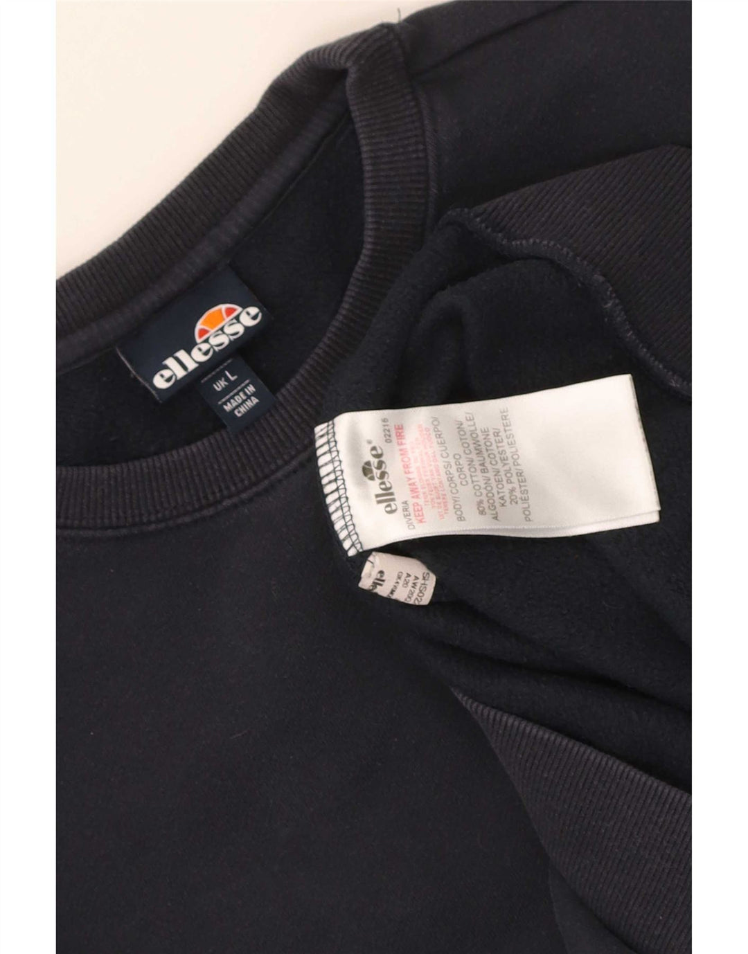 Ellesse Mens Sweatshirt Jumper Large Navy Blue Cotton