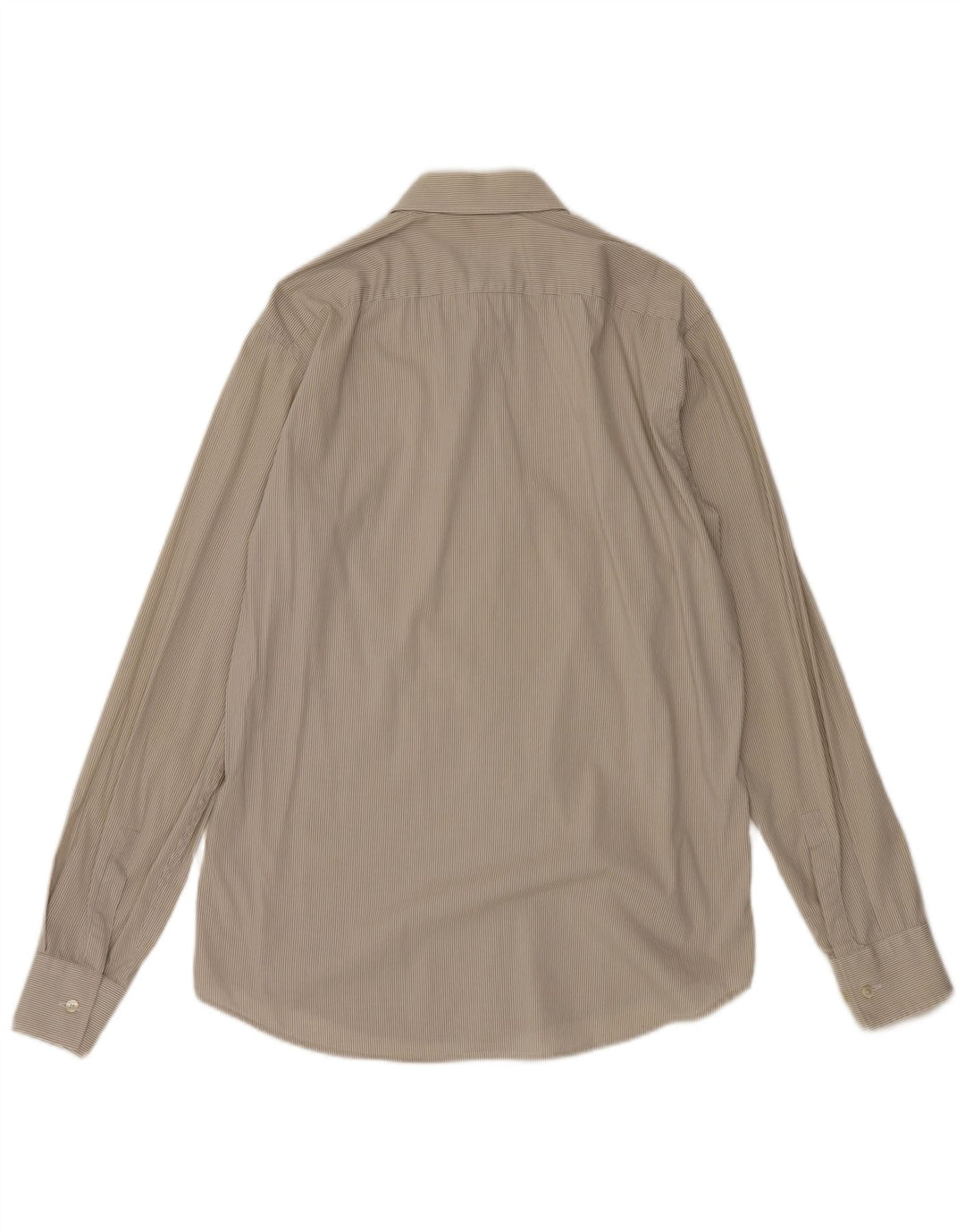 HUGO BOSS Mens Shirt Size 40 15 3/4 Medium Beige Pinstripe