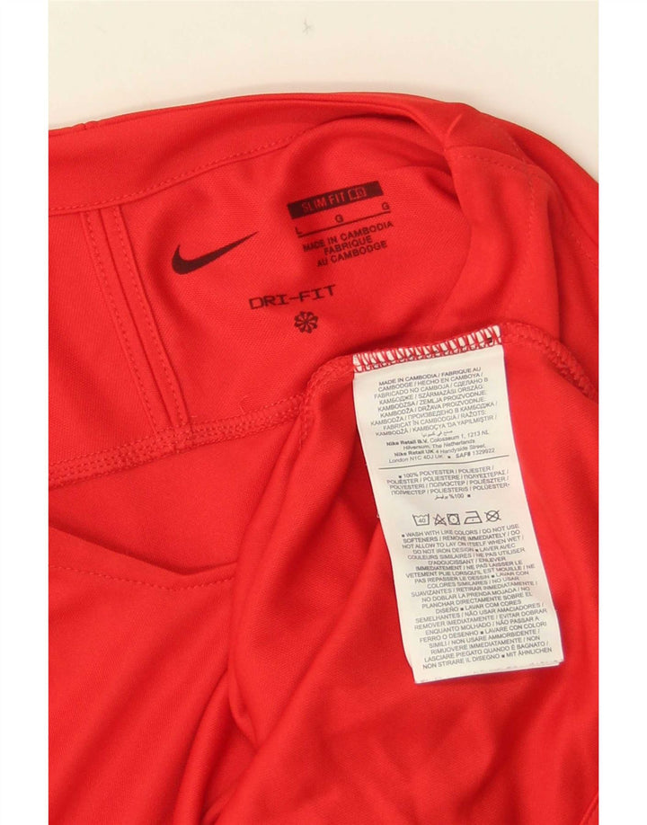 Nike Uomo Dri Fit Slim Fit Graphic Top manica lunga grande poliestere rosso