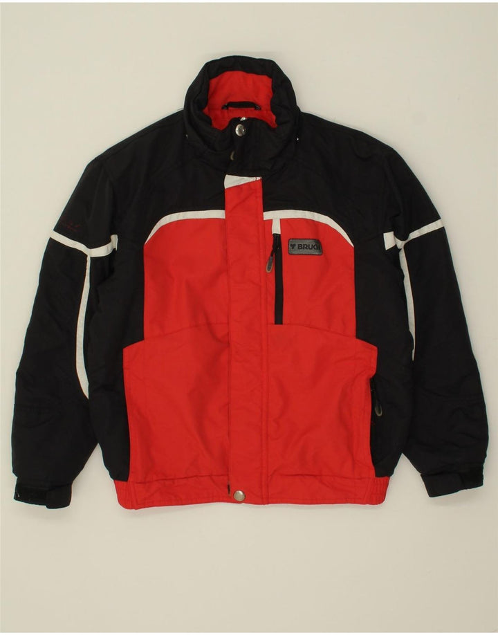 BRUGI Boys Windbreaker Jacket 11-12 Years Red Colourblock Polyamide Vintage Brugi and Second-Hand Brugi from Messina Hembry 