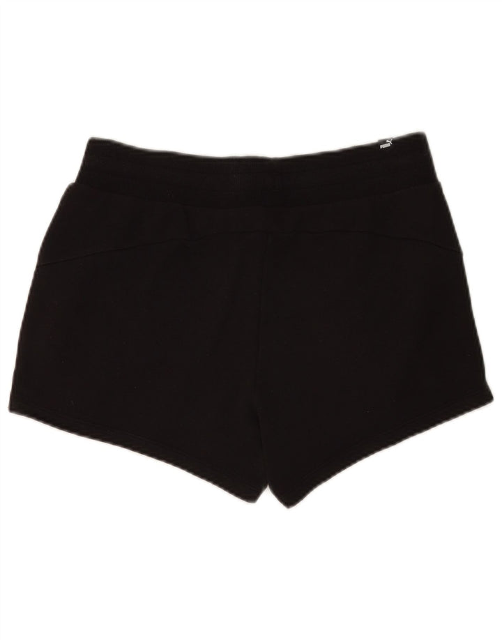 Puma Womens Sport Shorts UK 12 Medium Black Cotton