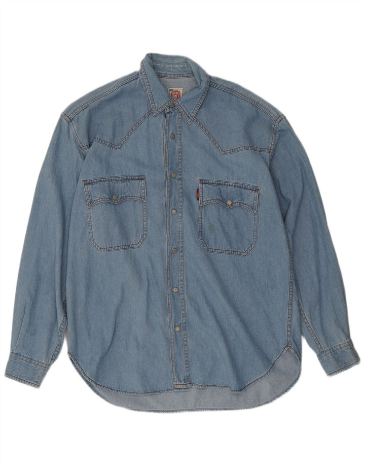 Camicia Denim Uomo Casucci Cotone Blu Medio
