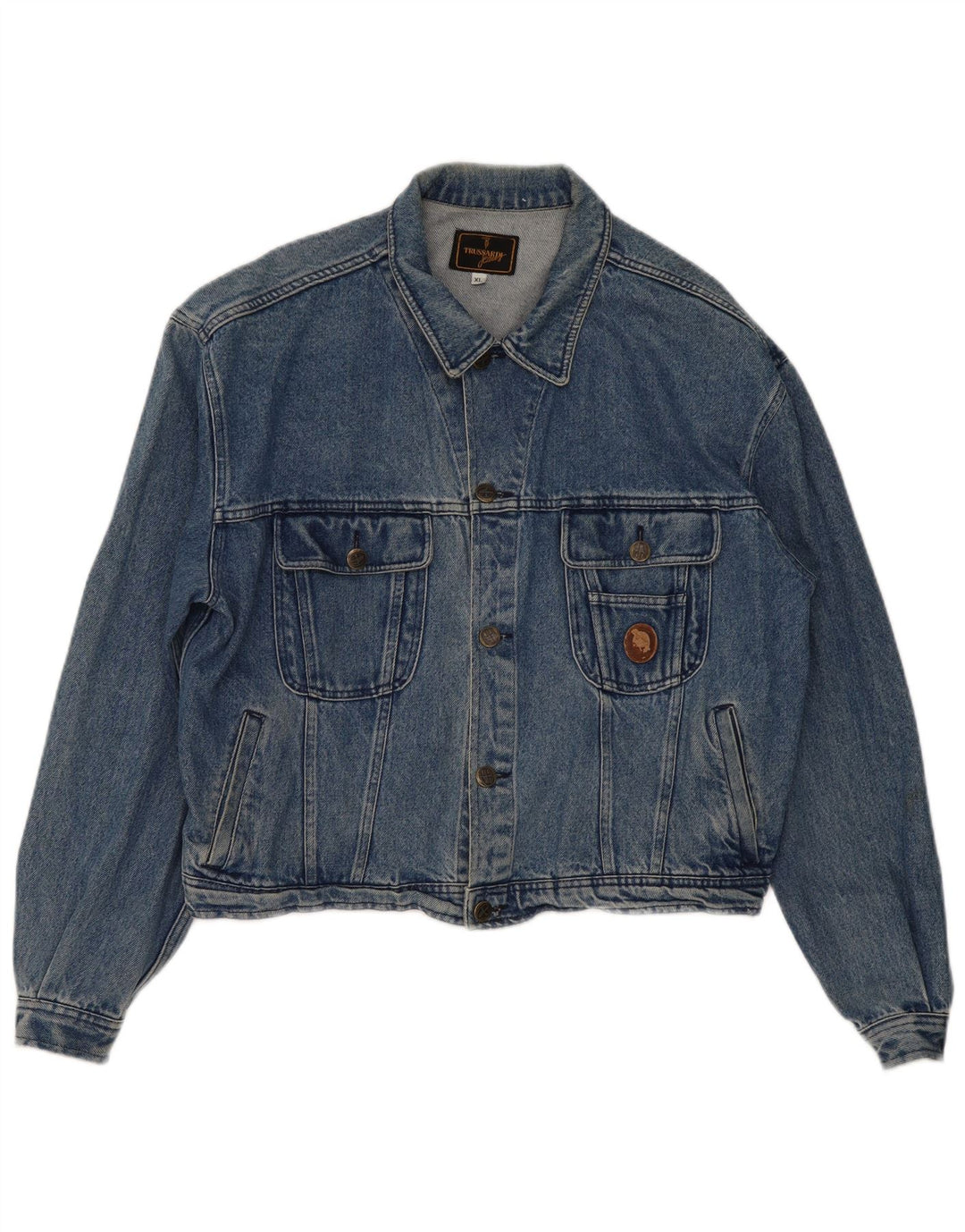 Trussardi Dame Oversized denimjakke UK 18 XL Blå Bomuld