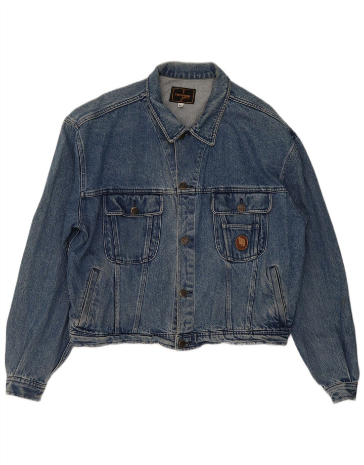 Trussardi Dame Oversized denimjakke UK 18 XL Blå Bomuld