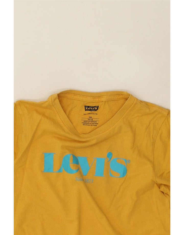 LEVI'S Boys Graphic T-Shirt Top 13-14 Years Yellow Cotton | Vintage Levi's | Thrift | Second-Hand Levi's | Used Clothing | Messina Hembry 