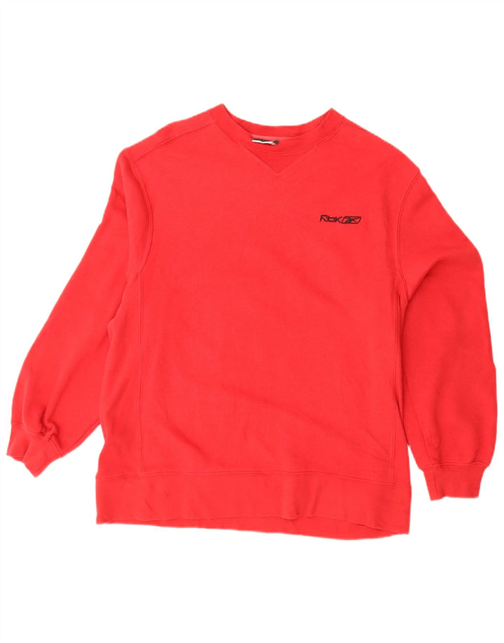REEBOK Womens Sweatshirt Jumper UK 16 Large Red Cotton