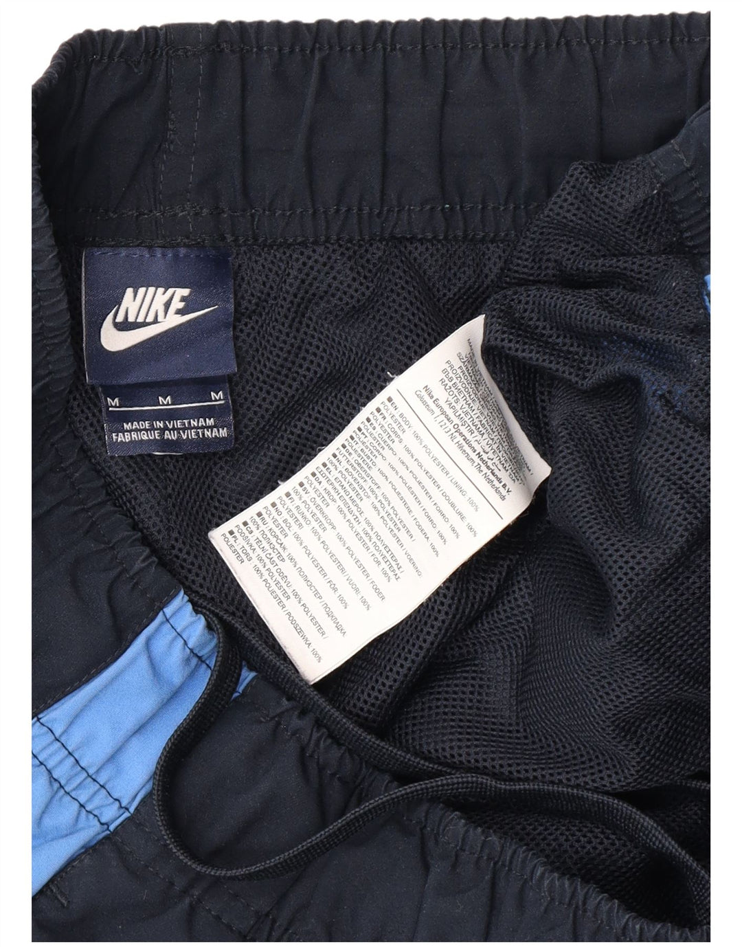 NIKE Mens Tracksuit Trousers Medium Blue Colourblock Polyester Sports