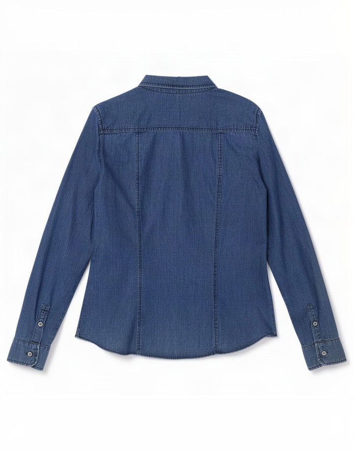 Marella Damen EMME Jeanshemd IT 42 Mittelblaue Baumwolle