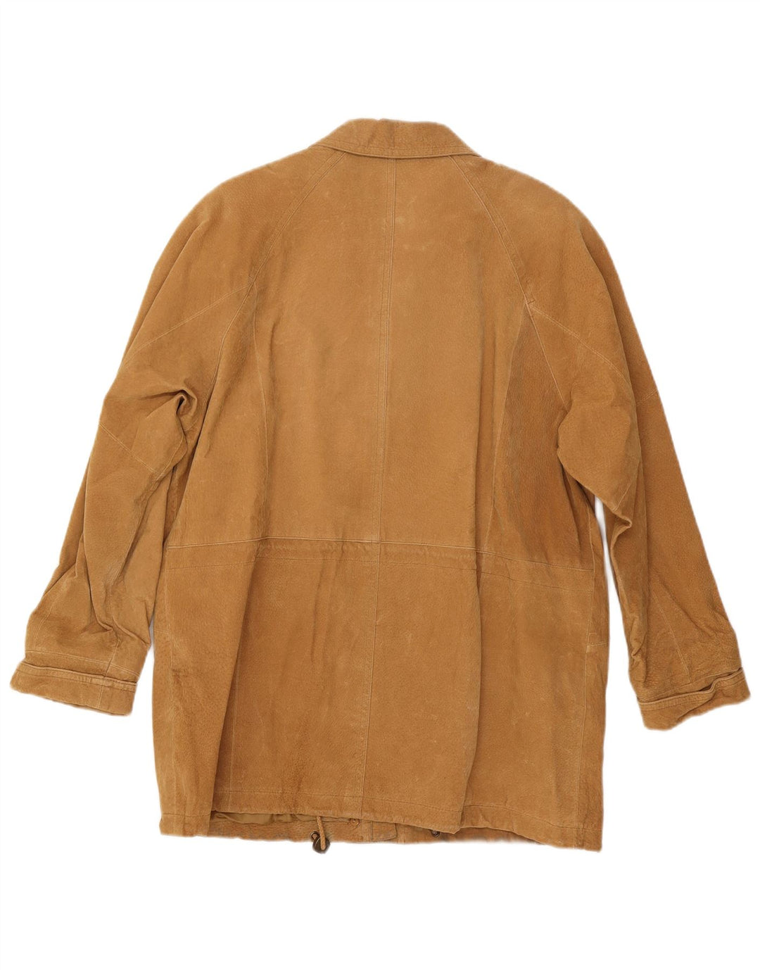 Vintage Womens Oversized Suede Overcoat UK 16 Large Beige Leather