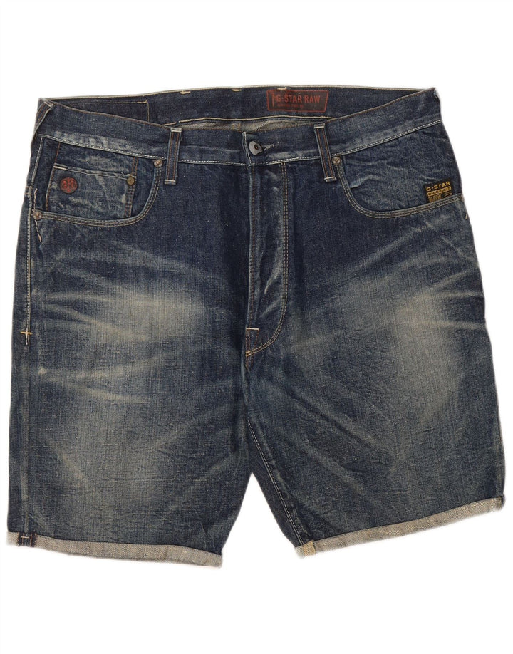 G-Star Mens Denim Shorts W34 Large Blue Cotton