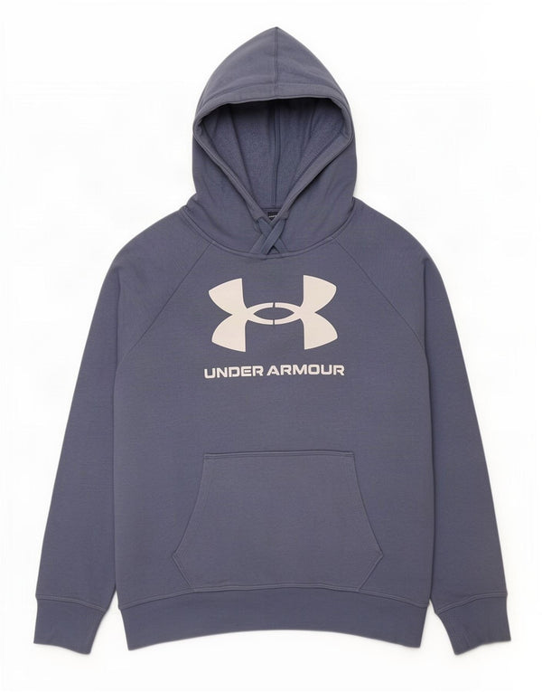 Męski sweter z kapturem Under Armour z grafiką, średnioniebieski, bawełniany