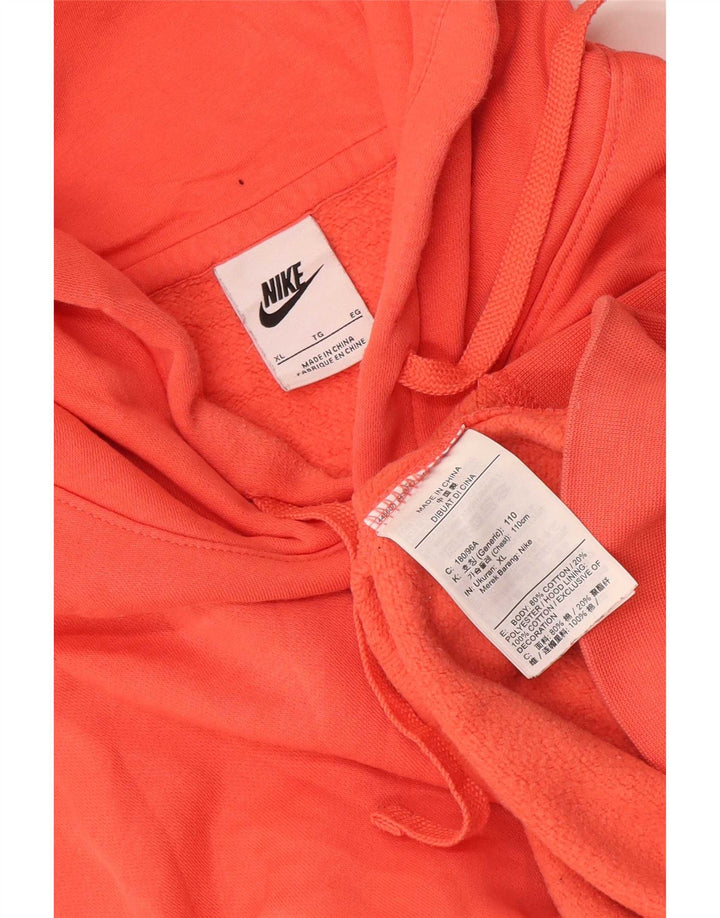 Nike Mens Hoodie Jumper XL Orange Cotton