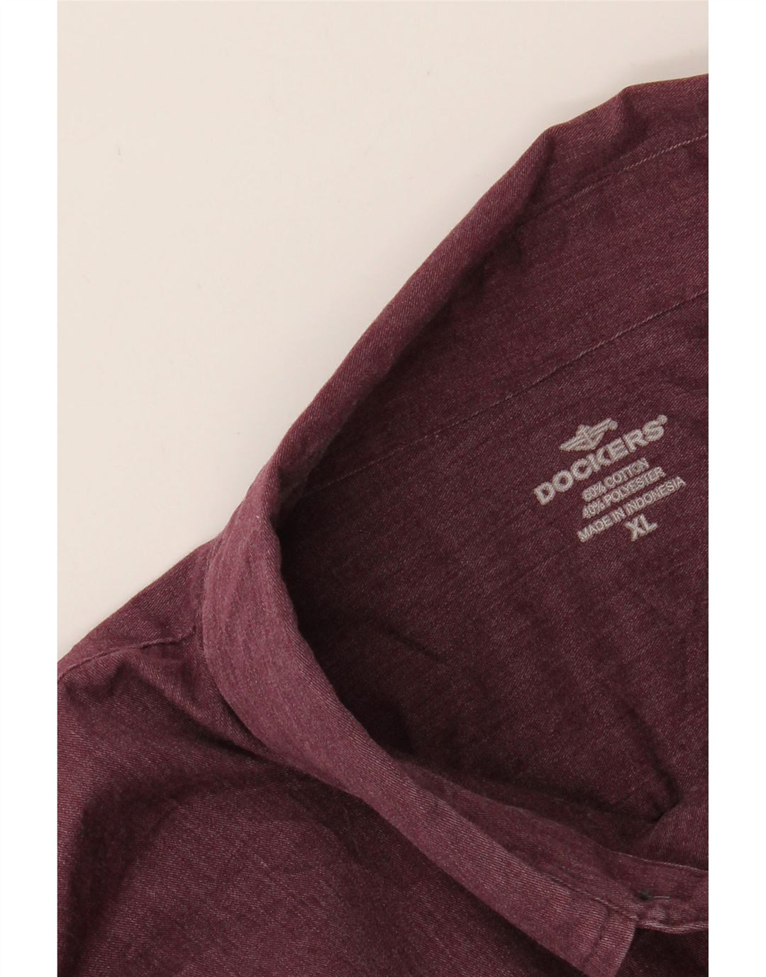 DOCKERS Mens Shirt XL Burgundy Cotton Vintage Dockers and Second-Hand Dockers from Messina Hembry 