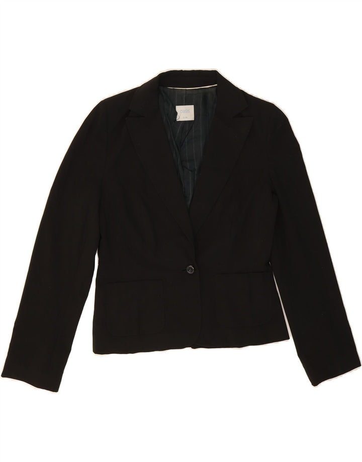 OASIS Womens 1 Button Blazer Jacket UK 12 Medium Black Polyester Vintage Oasis and Second-Hand Oasis from Messina Hembry 