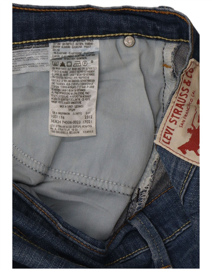 Levi's Herren Straight Jeans W36 L34 Blaue Baumwolle