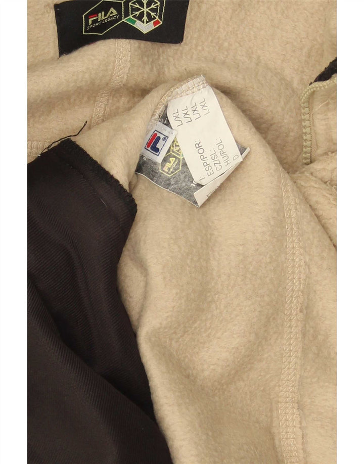 Fila Veste polaire pour homme UK 40 Large Beige Colourblock Polyester