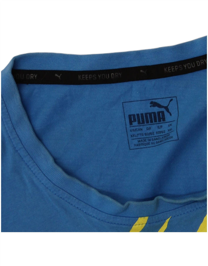Puma Herre Grafisk T-Shirt Top 2XL Blå