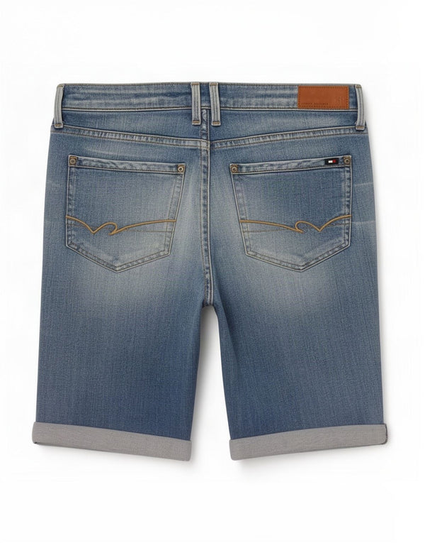 Tommy Hilfiger Damen Milan Distressed Denim Shorts Medium W30 Blau