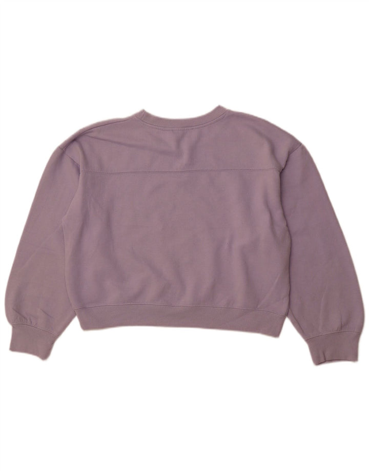 Felpa Corta Oversize Da Donna ZARA Maglione UK 14 Viola Medio