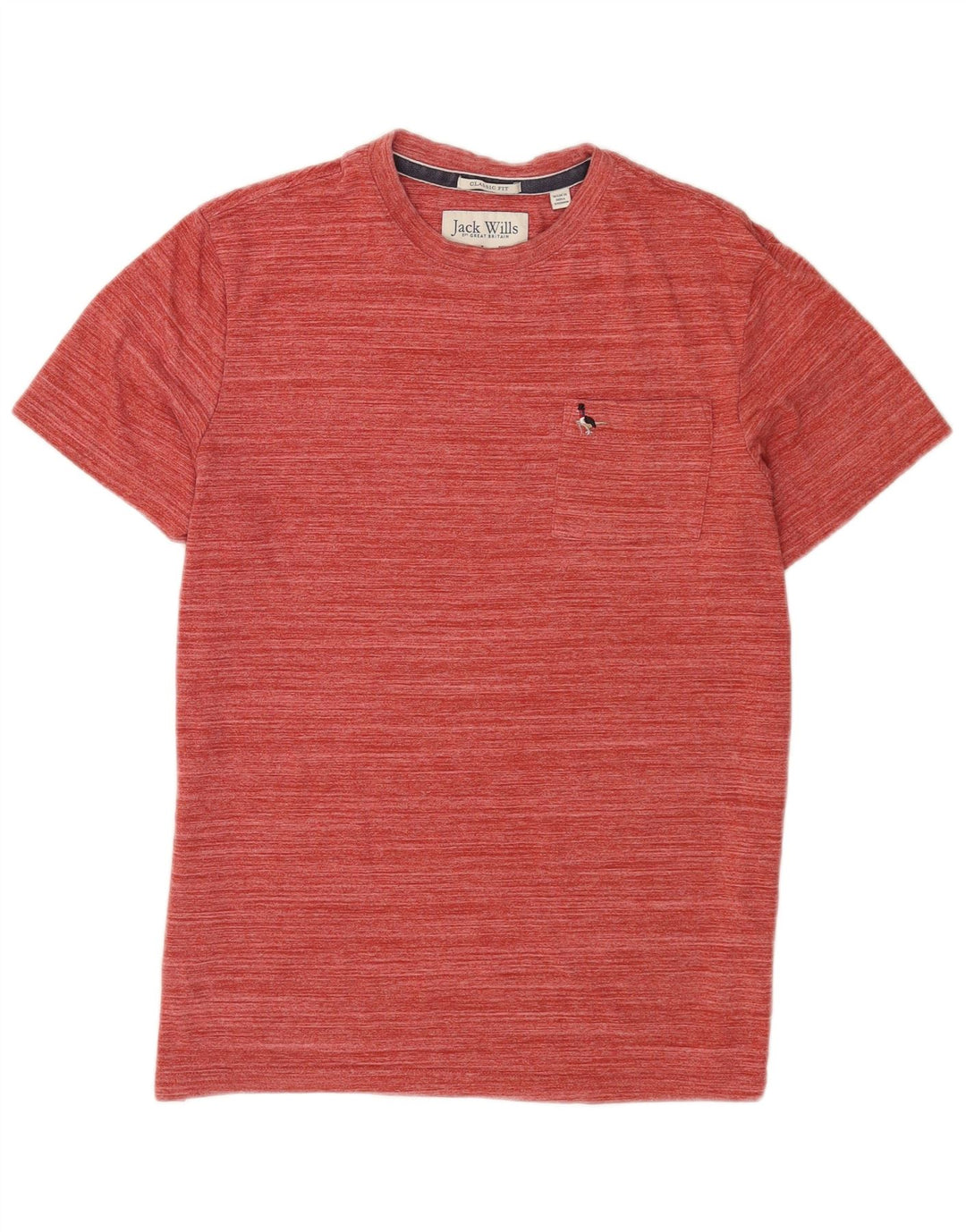 Jack Wills Herre T-shirt Top Medium rødbrun stribet bomuld