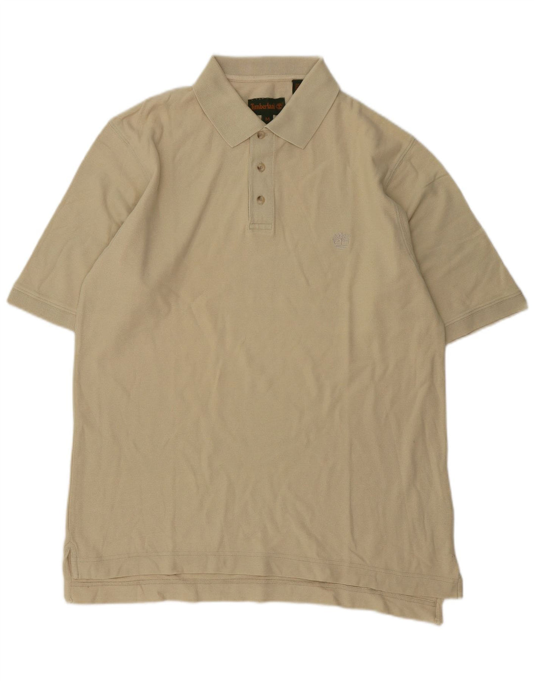 Timberland Mens Polo Shirt Medium Off White Cotton