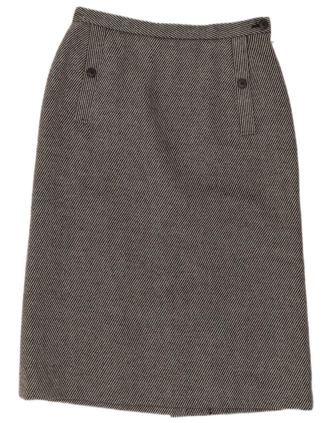 Jaeger Damen Bleistiftrock UK 14 Medium W28 Grau gestreifte Wolle