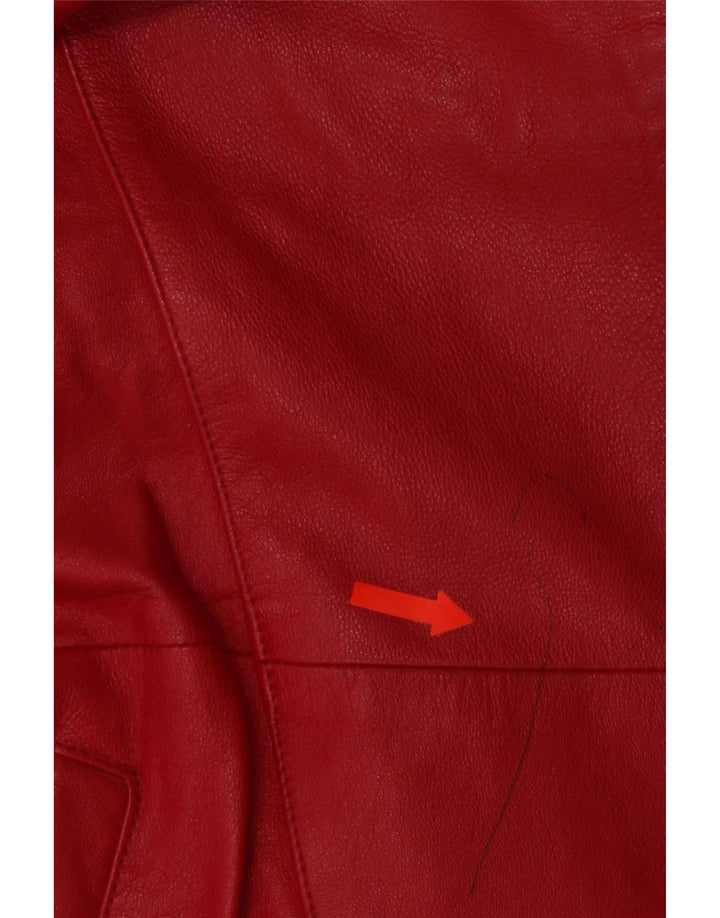 D'Enver Womens Leather Coat UK 18 XL Red Leather