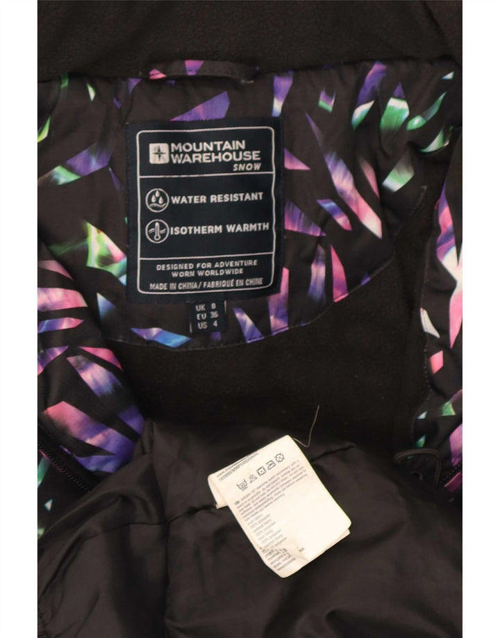 Giacca da sci con cappuccio da donna Mountain Warehouse UK 8 Small Black Geometric