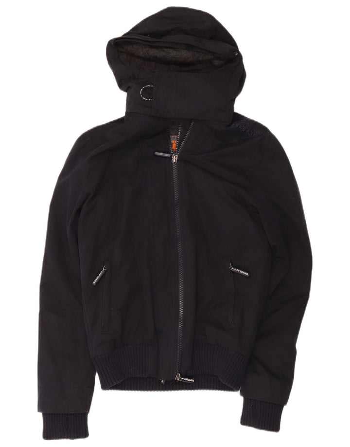 Superdry Mens Windbomber Hooded Bomber Jacket UK 36 Small Navy Blue