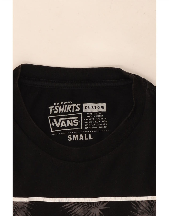 VANS Mens Custom Fit Graphic T-Shirt Top Small Black Cotton