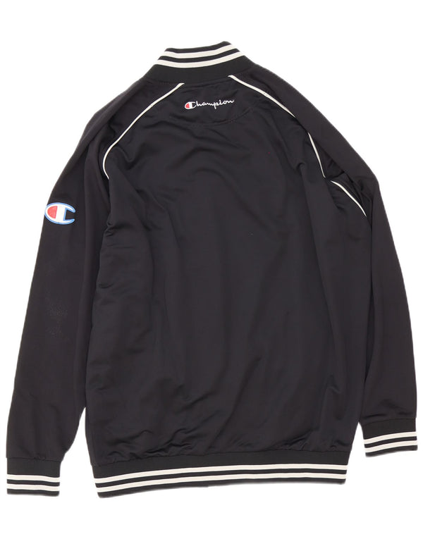 Champion Veste de survêtement graphique pour homme Large en polyester rayé noir