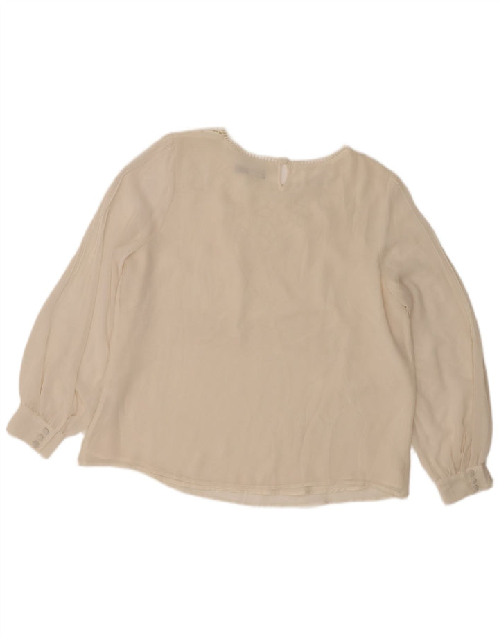 Marks & Spencer Womens Autograph Long Sleeve Blouse Top UK 16 Large Beige