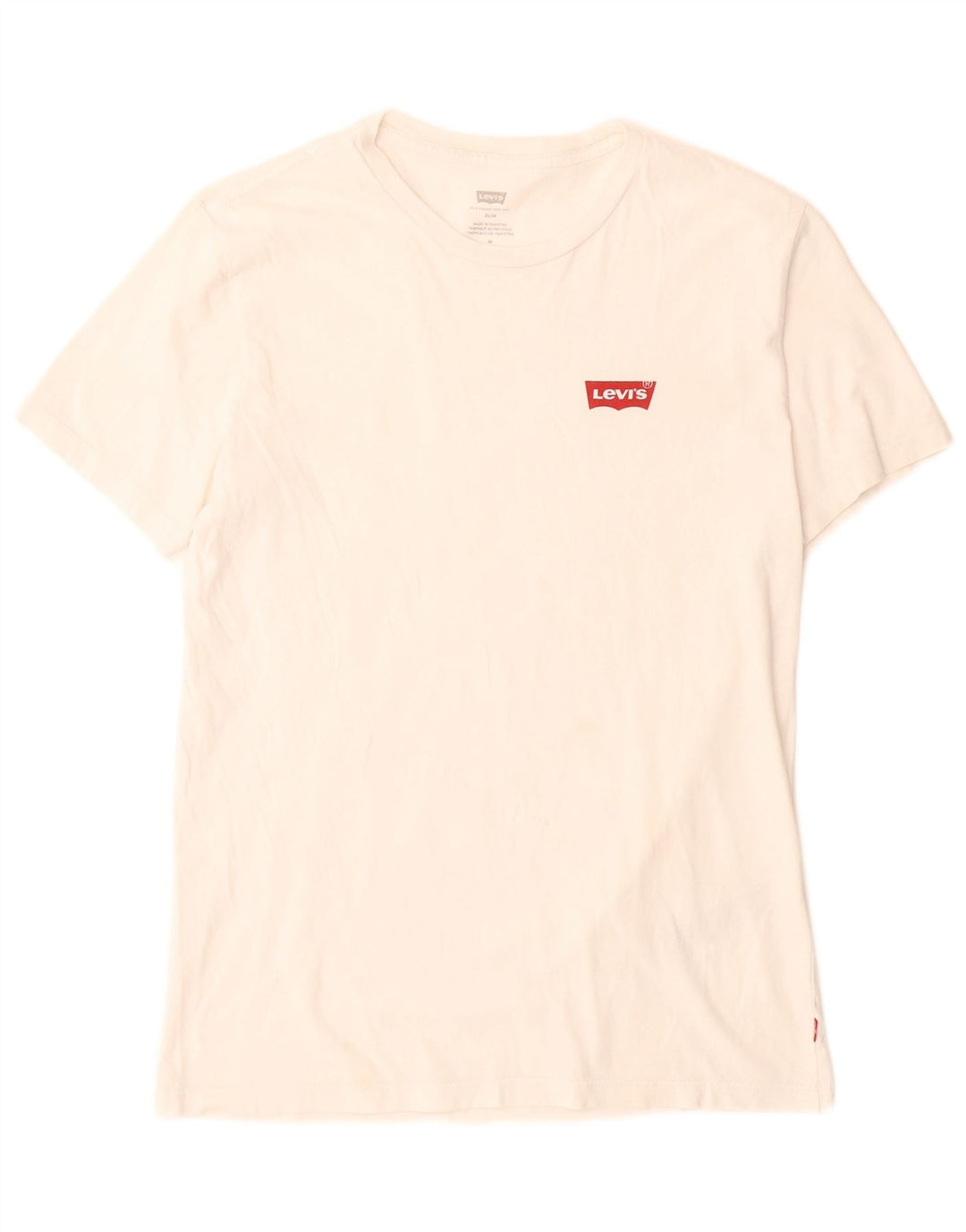 Levi's Mens Slim T-Shirt Top Medium White Cotton