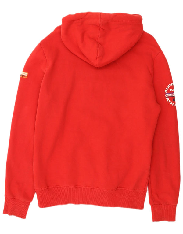 Superdry Jersey con capucha y estampado gráfico de algodón color block en rojo medio