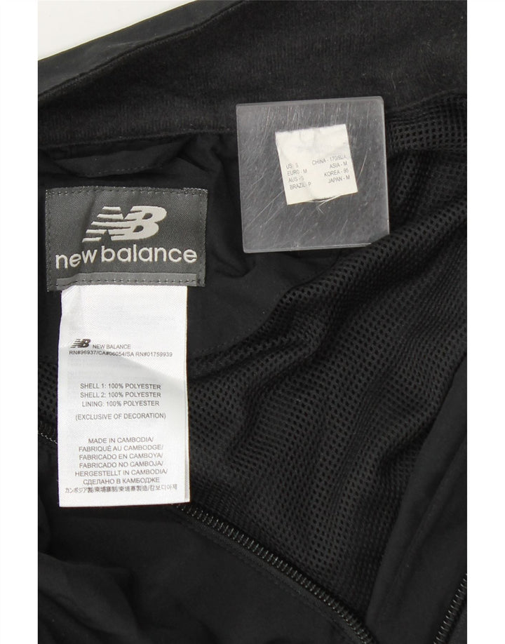 New Balance Herren-Trainingsanzug-Top-Jacke aus mittelschwarzem Colourblock-Polyester