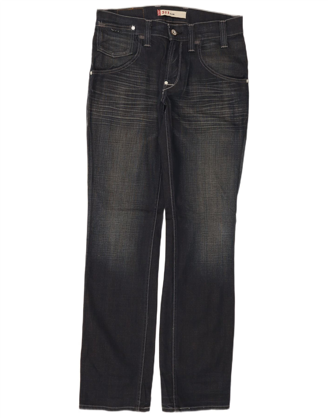 LEVI'S Mens 511 Slim Jeans W33 L34 Navy Blue Cotton