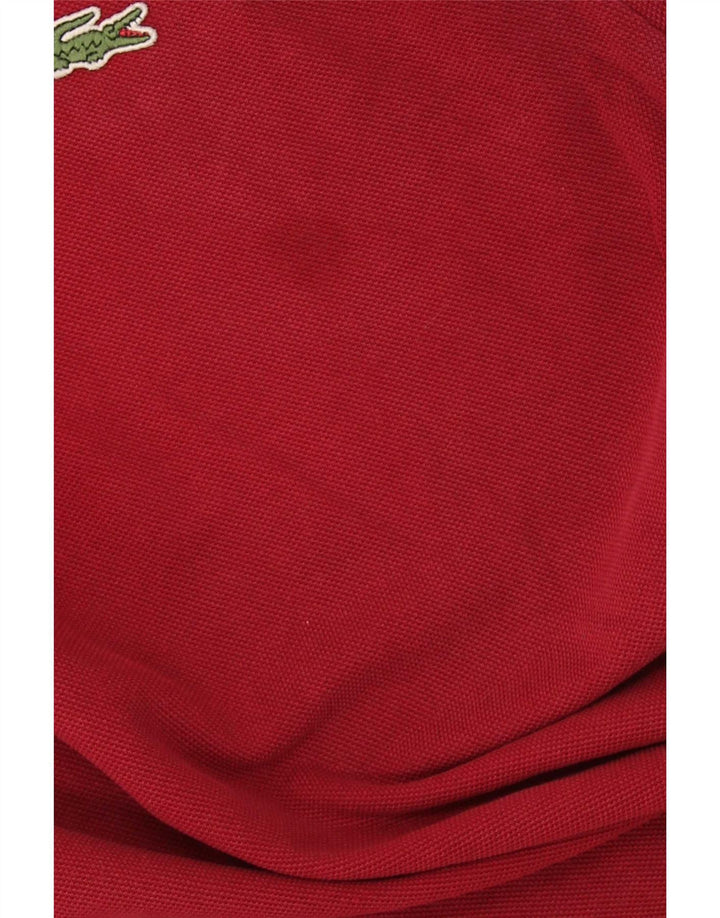 Lacoste Herren-Poloshirt, Größe 4, mittelrote Baumwolle