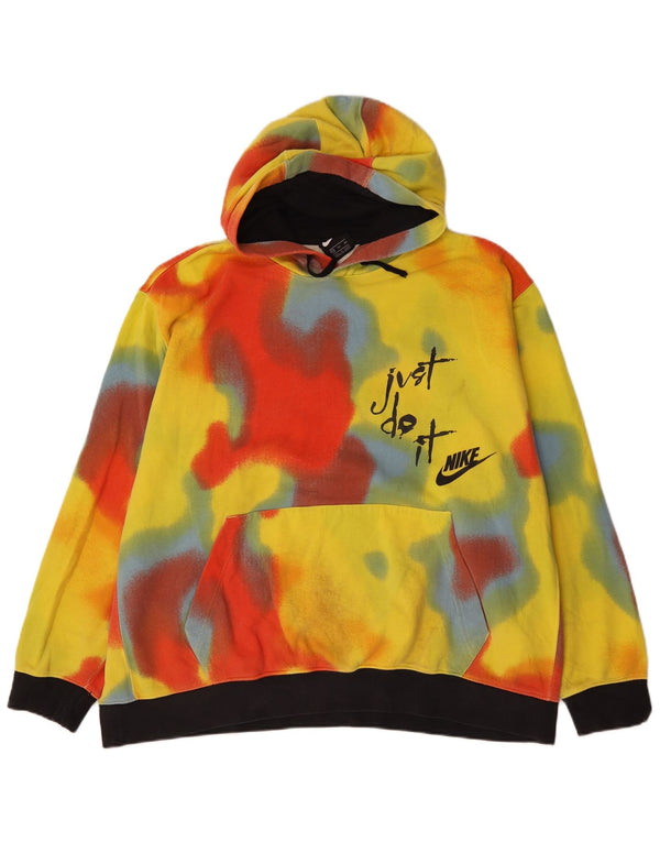 Męski sweter z kapturem Nike Graphic 2XL, żółty, bawełniany Tie Dye
