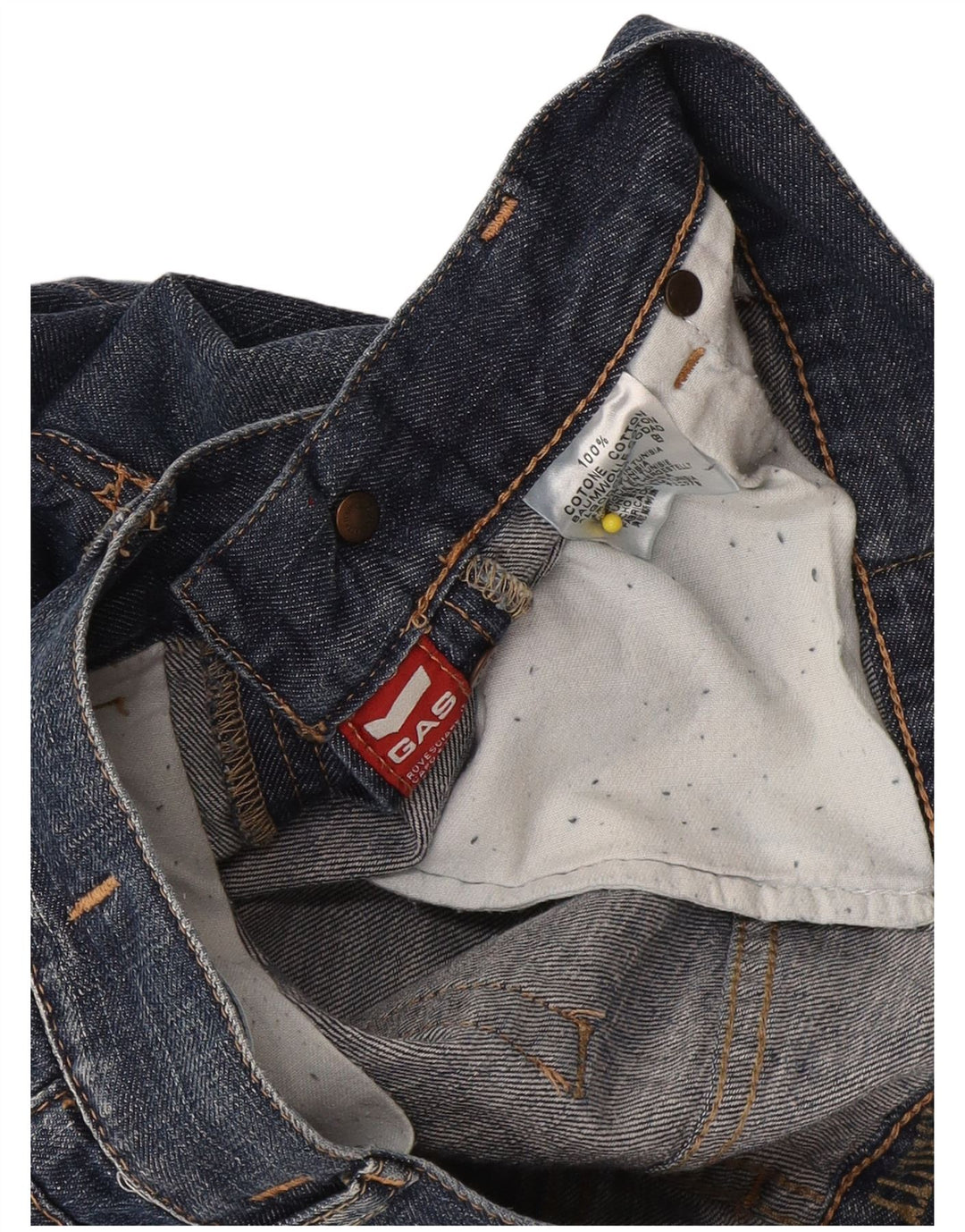 Pantaloncini di jeans da uomo Gas W30 cotone blu navy medio