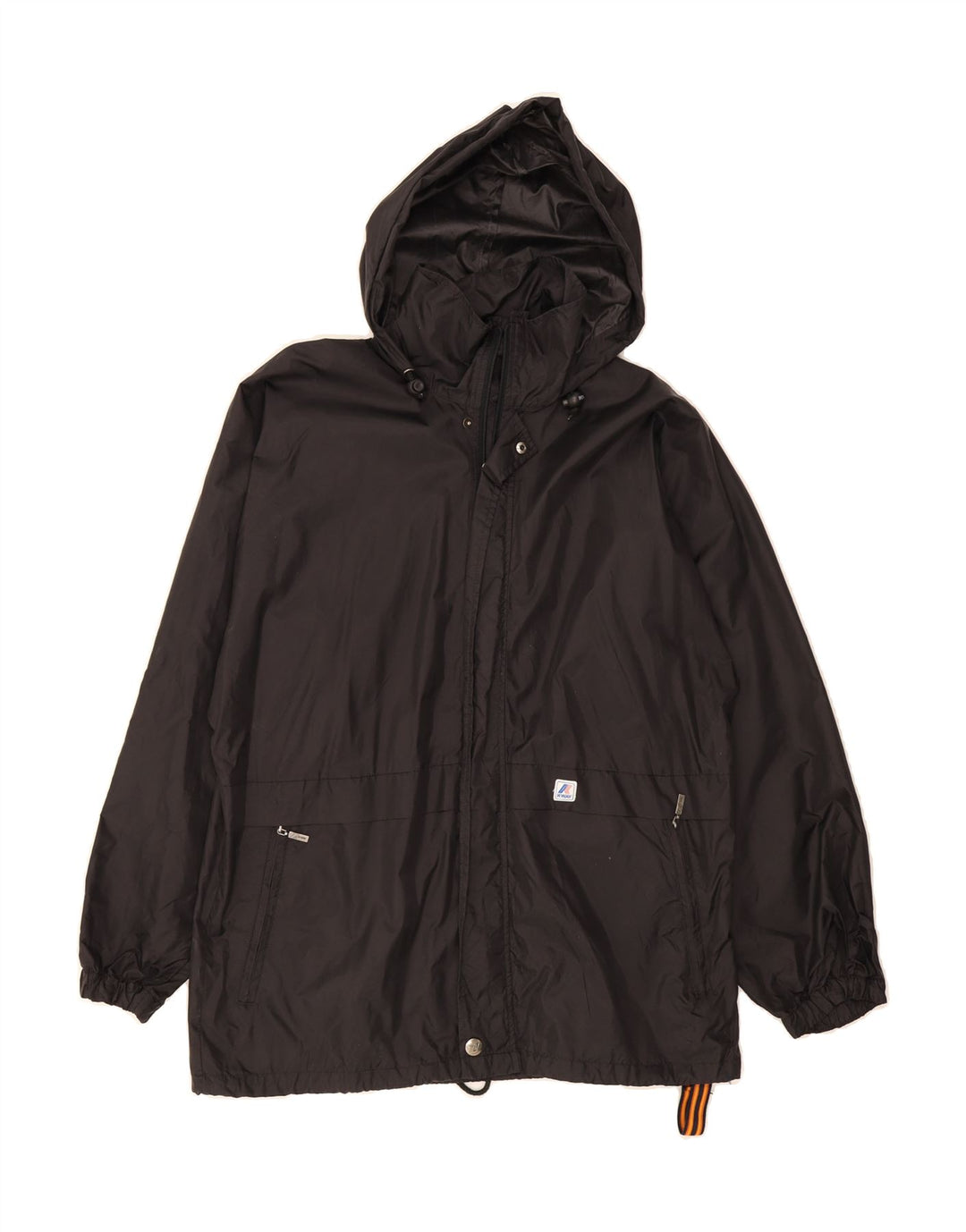 K-WAY Mens Hooded Rain Jacket UK 36 Small Black Polyamide Vintage K-Way and Second-Hand K-Way from Messina Hembry 