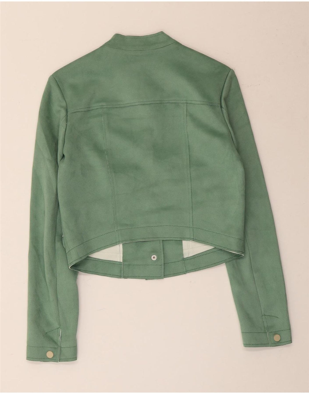 Женский укороченный бомбер Zara UK 6 XS, зеленый полиэстер