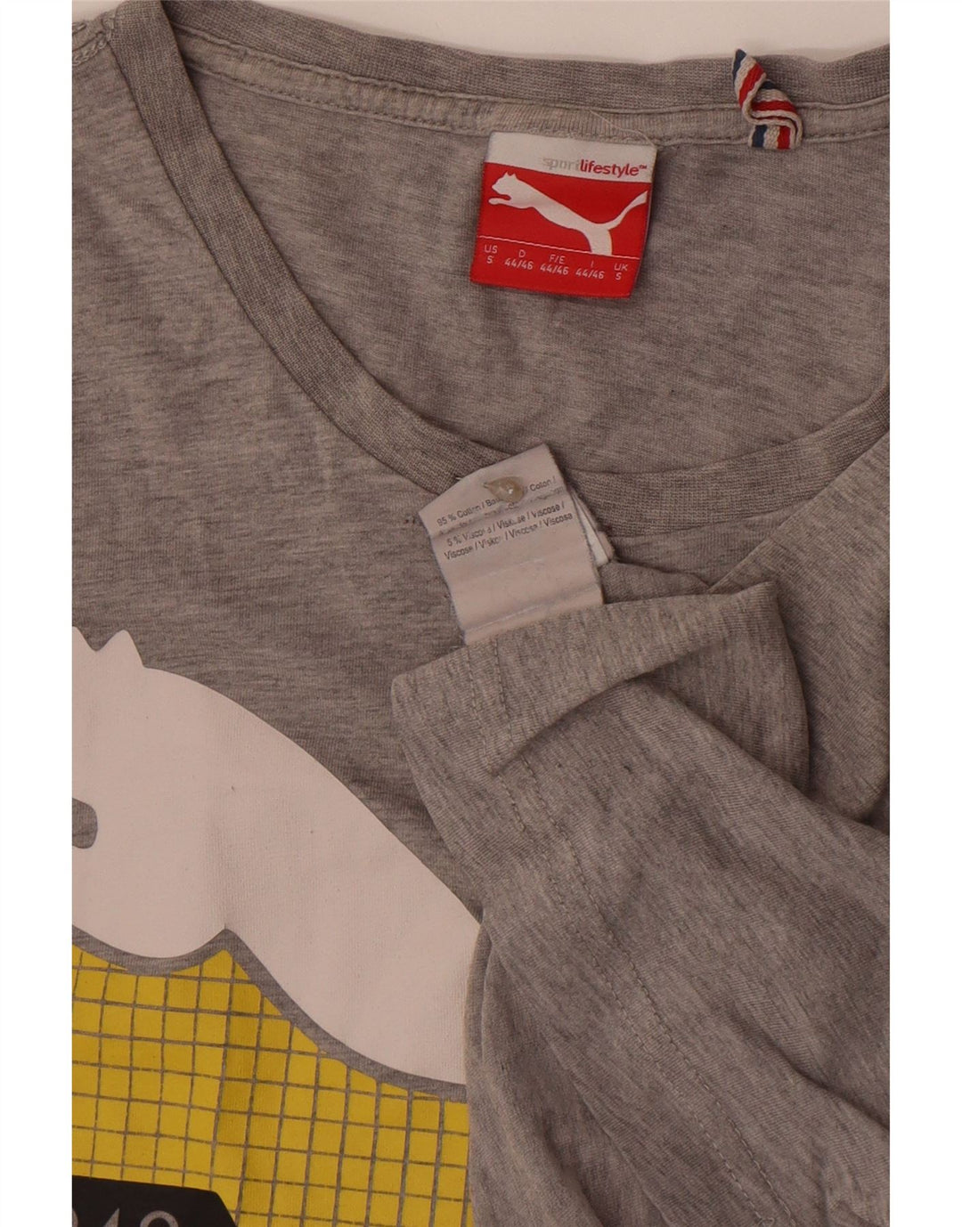 Puma Herre Grafisk T-Shirt Top Lille Grå Bomuld