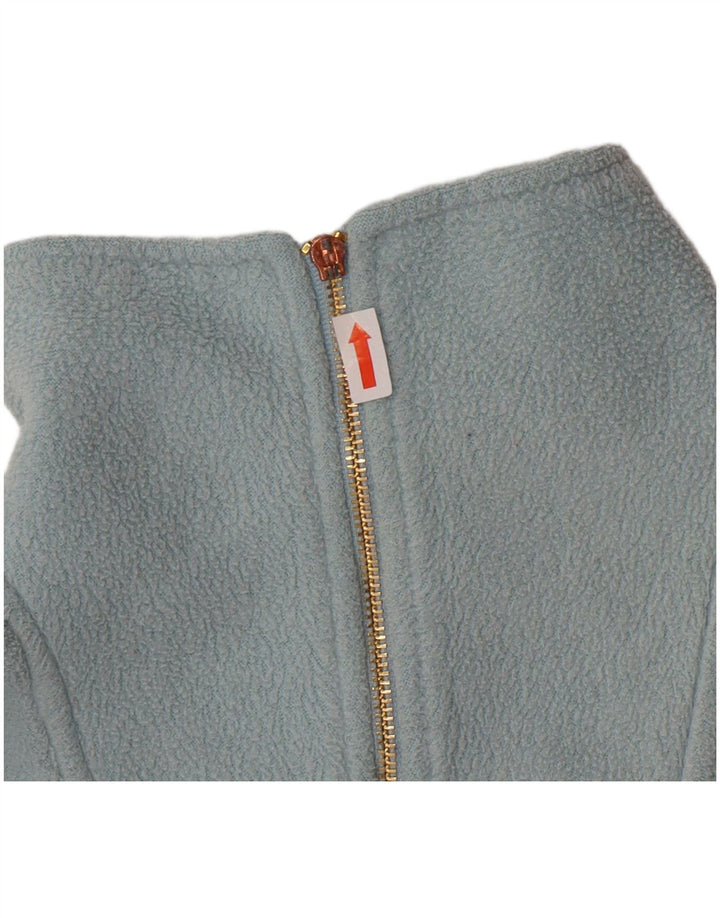 GIANI FEROTI Mens Zip Neck Fleece Jumper Medium Blue Polyester