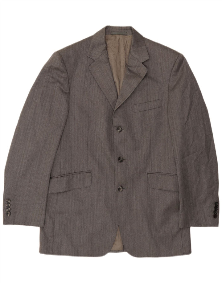 Aquascutum Herre 3-knaps blazerjakke UK 40 Stor grå uld