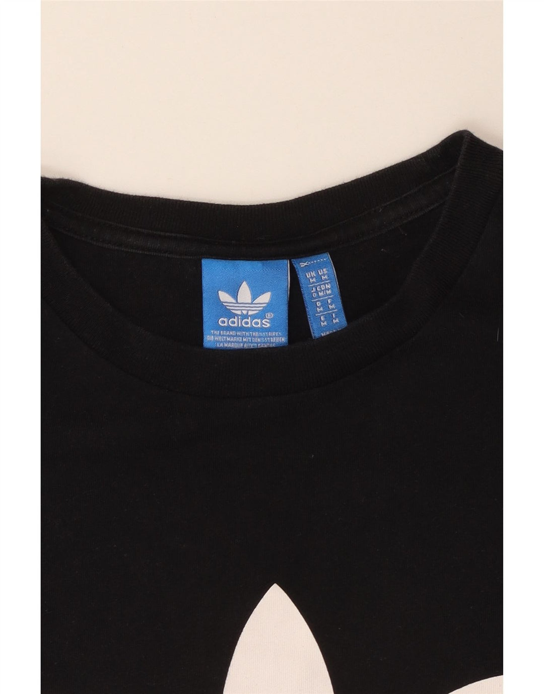 ADIDAS Mens Graphic T-Shirt Top Medium Black Cotton