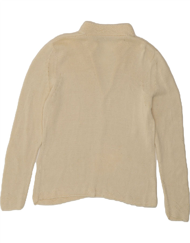 VINTAGE Womens Turtle Neck Jumper Sweater UK 14 Medium Off White Vintage Vintage and Second-Hand Vintage from Messina Hembry 