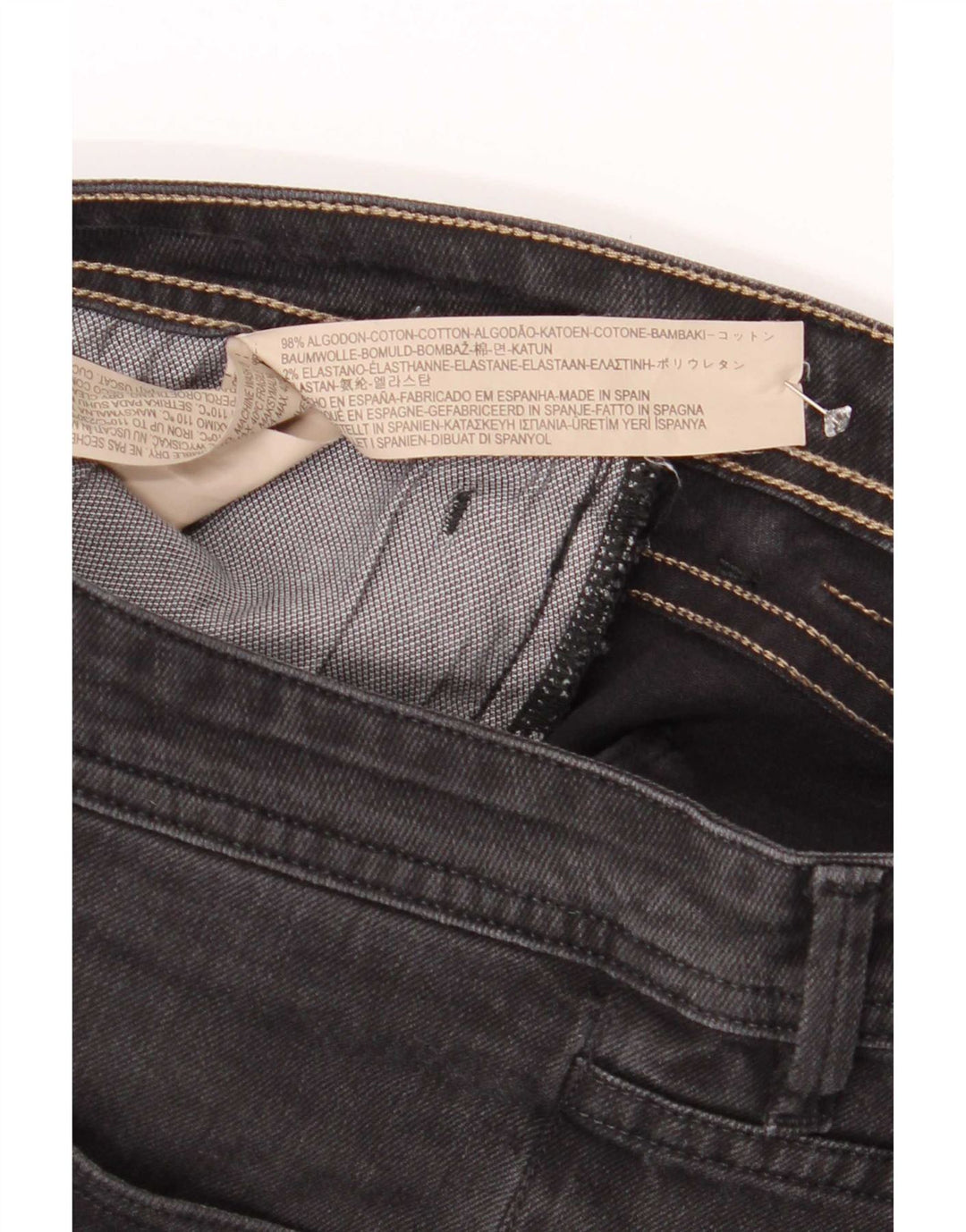 Massimo Dutti Mens Slim Jeans EU 42 Large W32 L30 Grey Cotton