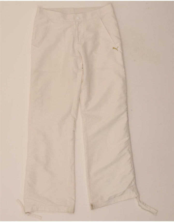 PUMA Womens Tracksuit Trousers UK 12 Medium W32 L32 White Vintage Puma and Second-Hand Puma from Messina Hembry 